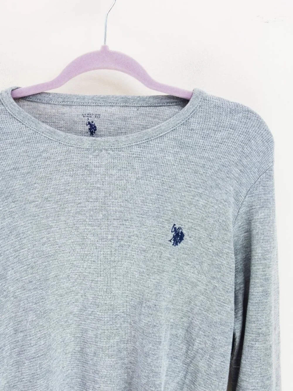 U.S. Polo Assn. Men's Solid color Grey Longsleeve Shirt Size (M) NWT! - Picture 2 of 6